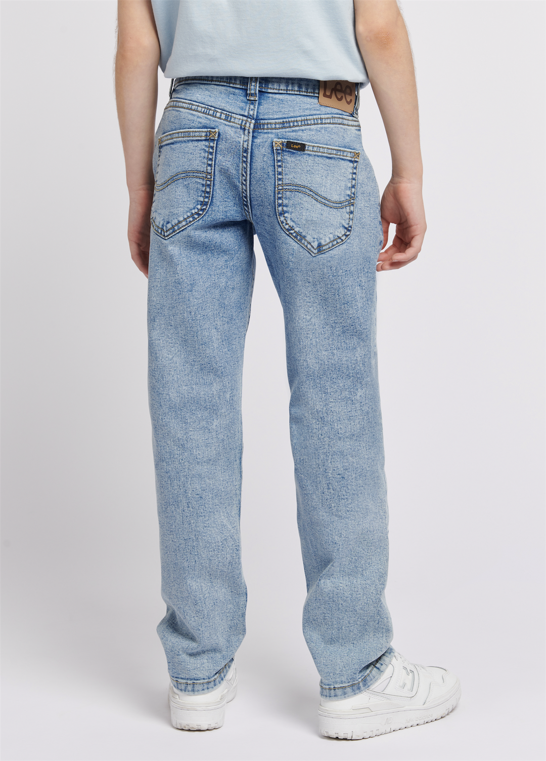 lyse jeans loose fit Lys Blå Melert