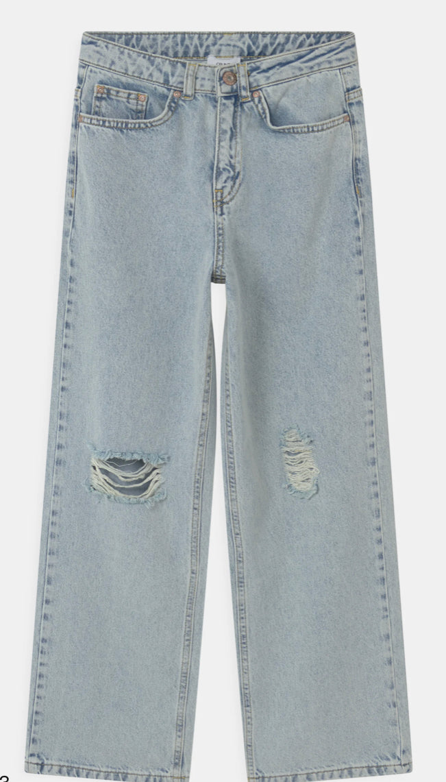 lyse jeans med slitte detaljer Lys Blå Melert