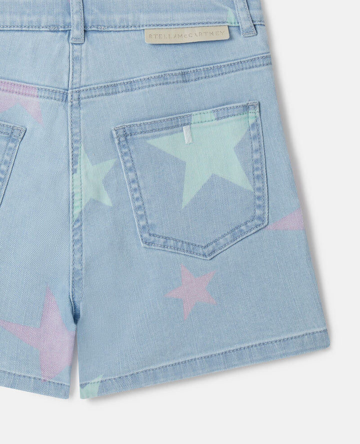jeans shorts med stjerner Mønster