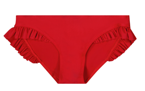 bikini med rysjer Rød