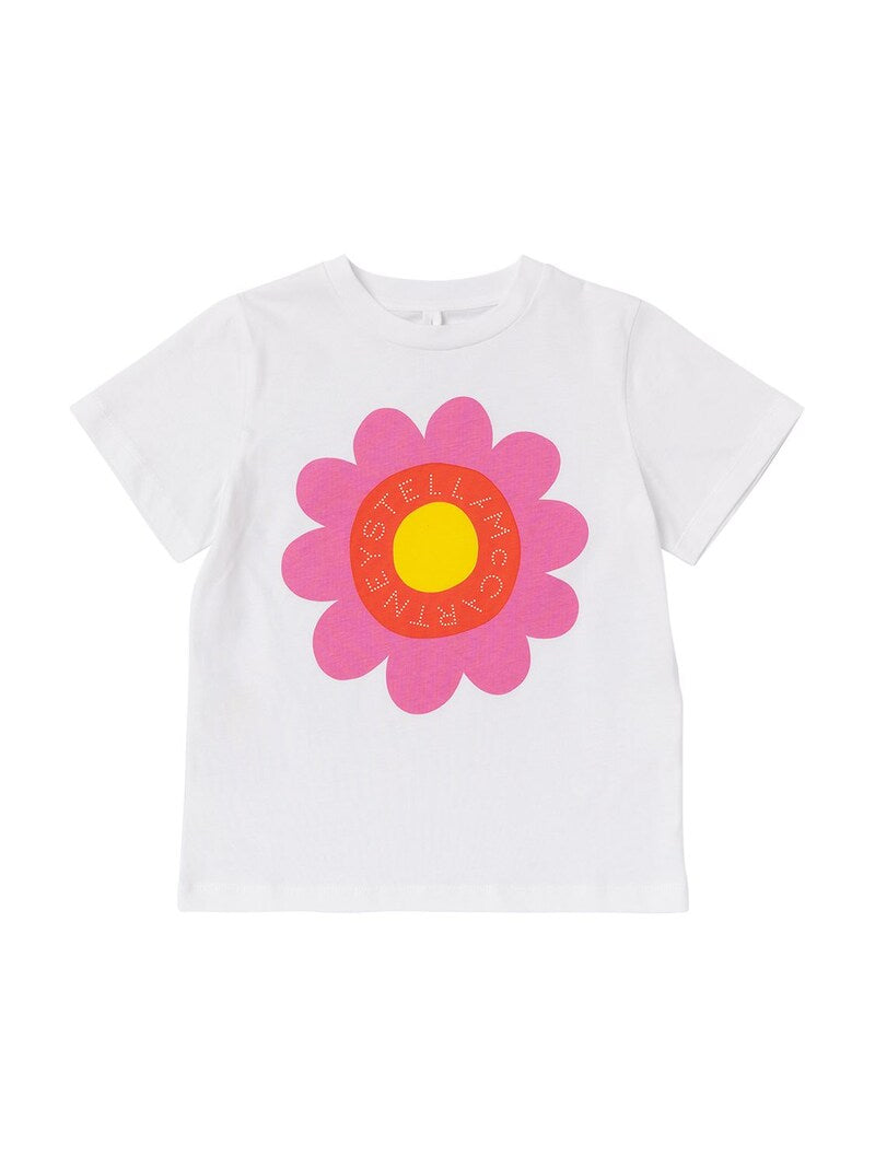 logo t-shirt stor blomst Hvit