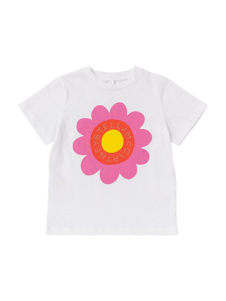 logo t-shirt stor blomst Hvit