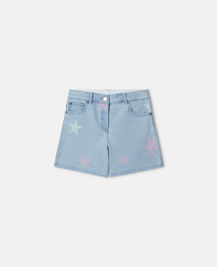 jeans shorts med stjerner Mønster